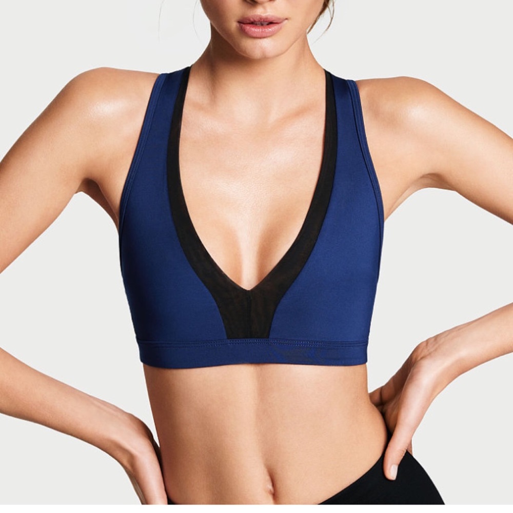 Victoria’s Secret Blue Deep V Sports Bra
